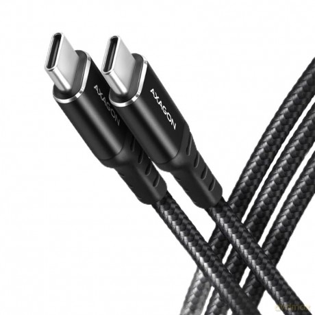 BUCM-CM30AB Kabel USB-C - USB-C 2.0, 3m, PD 60W, 3A, ALU, oplot, Czarny [KABEL]