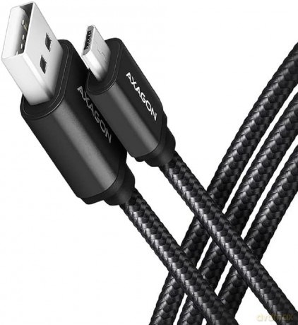 BUMM-AM15AB Kabel MicroUSB - USB-A, 1.5m, USB 2.0, 2.4A, ALU, oplot, Czarny [KABEL]