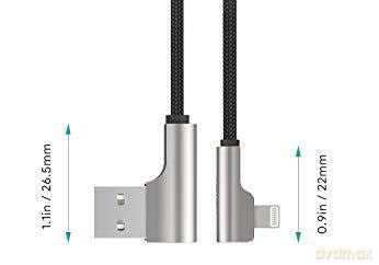 CB-AL01 Black OEM nylonowy kabel USB - Lightning | 2m | wtyki 90 stopni | certyfikat MFi [KABEL]