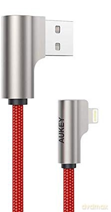 CB-AL01 Red OEM nylonowy kabel USB - Lightning | 2m | wtyki 90 stopni | certyfikat MFi [KABEL]
