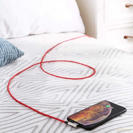 CB-AL01 Red OEM nylonowy kabel USB - Lightning | 2m | wtyki 90 stopni | certyfikat MFi [KABEL]