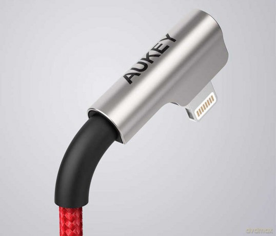 CB-AL01 Red OEM nylonowy kabel USB - Lightning | 2m | wtyki 90 stopni | certyfikat MFi [KABEL]