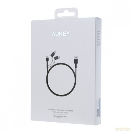 CB-BAL5 3w1 nylonowy kabel Quick Charge micro USB | USB C | Lightning | 1.2m [KABEL]