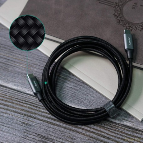 CB-CD6 nylonowy kabel Quick Charge USB C - USB C | 2m | 3A | 60W PD | 20V [KABEL]