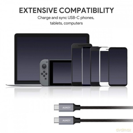 CB-CD6 nylonowy kabel Quick Charge USB C - USB C | 2m | 3A | 60W PD | 20V [KABEL]