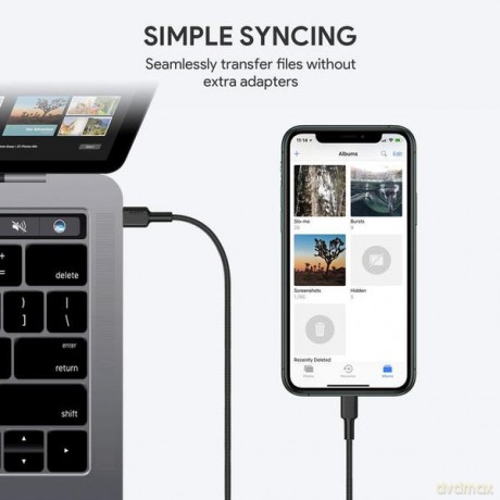 CB-CL02 Black nylonowy kabel Lightning-USB C | USB Power Delivery USB-PD | 1.2m | certyfikat MFi Apple [KABEL]
