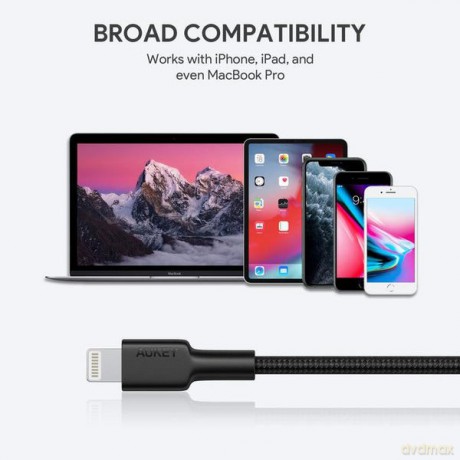 CB-CL02 Black nylonowy kabel Lightning-USB C | USB Power Delivery USB-PD | 1.2m | certyfikat MFi Apple [KABEL]