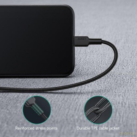 CB-CL02 Black nylonowy kabel Lightning-USB C | USB Power Delivery USB-PD | 1.2m | certyfikat MFi Apple [KABEL]