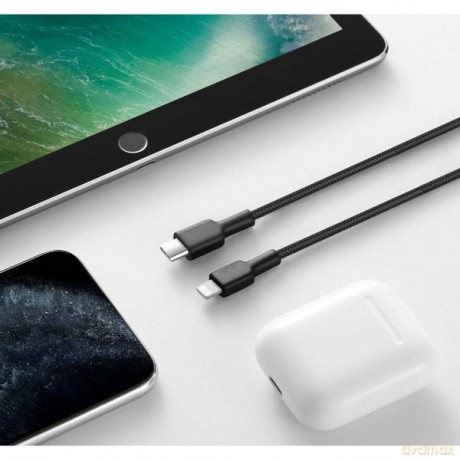 CB-CL02 Black nylonowy kabel Lightning-USB C | USB Power Delivery USB-PD | 1.2m | certyfikat MFi Apple [KABEL]