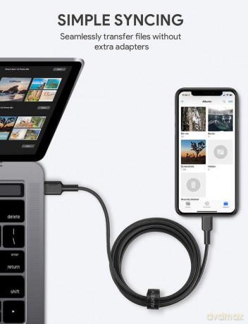 CB-CL03 Black nylonowy kabel Lightning-USB C | USB Power Delivery USB-PD | 2m | certyfikat MFi Apple [KABEL]