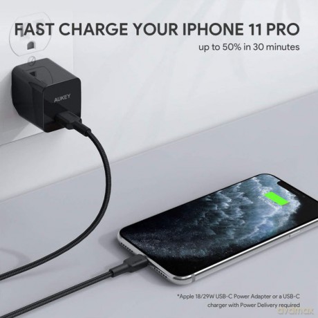 CB-CL03 Black nylonowy kabel Lightning-USB C | USB Power Delivery USB-PD | 2m | certyfikat MFi Apple [KABEL]