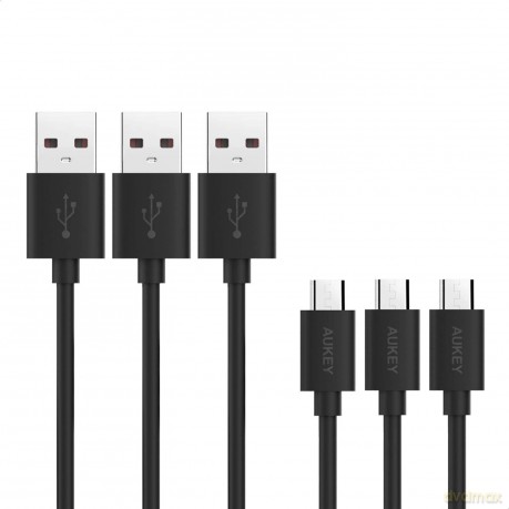CB-D10 Black zestaw 3 szt. szybkich kabli Quick Charge micro USB-USB | 3x1.2m | 480 Mbps [KABEL]