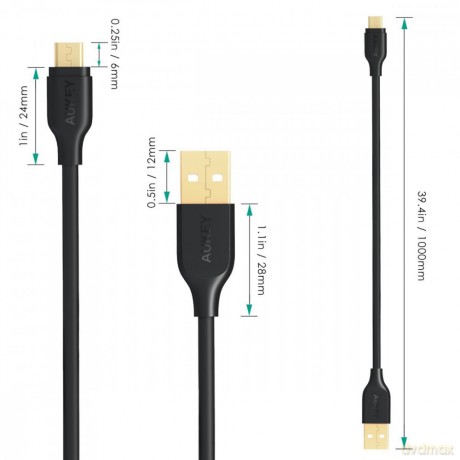 CB-MD1 Black szybki kabel Quick Charge micro USB-USB | 1m | 480 Mbps [KABEL]