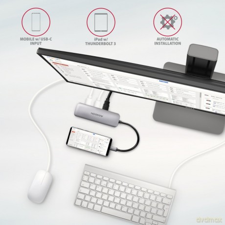HMC-5 Wieloportowy hub 2x USB-A, HDMI, SD/microSD, USB 3.2 Gen 1, PD 100W, 20cm USB-C kabel [KABEL]