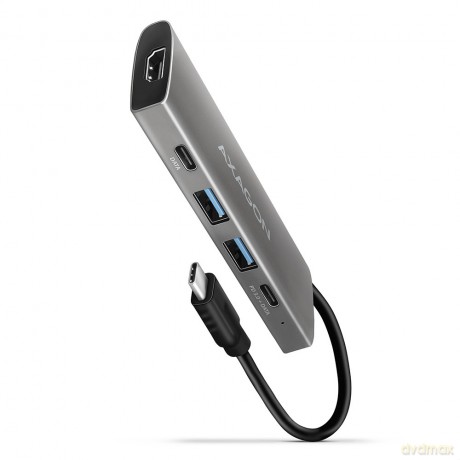 HMC-5G2 Wieloportowy hub 2x USB-A + 2x USB-C + HDMI, USB-C 3.2 Gen 2 10Gbps, PD 60W, 13cm USB-C kabel [KABEL]