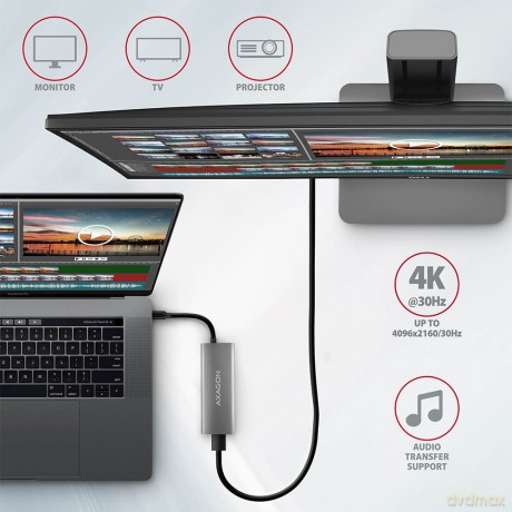 HMC-5G2 Wieloportowy hub 2x USB-A + 2x USB-C + HDMI, USB-C 3.2 Gen 2 10Gbps, PD 60W, 13cm USB-C kabel [KABEL]