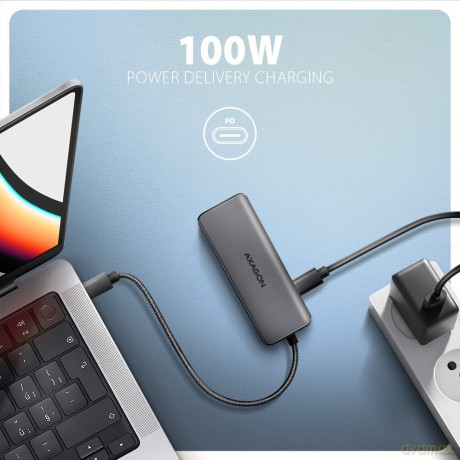 HMC-5H8K Wieloportowy hub 2x USB-A, 1x USB-C, 8K HDMI, USB 3.2 Gen 1 hub, PD 100W, 15cm USB-C kabel [KABEL]