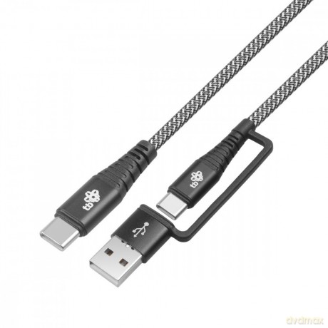 Kabel 2w1: USB C - USB C z nakładką USB A, 1.2 m [KABEL]