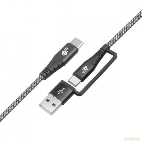 Kabel 2w1: USB C - USB C z nakładką USB A, 1.2 m [KABEL]