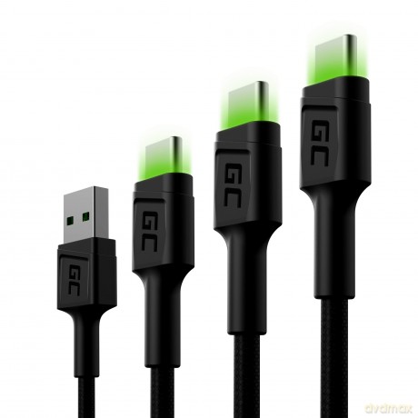 Kabel 3x GC Ray USB - USB-C 30/120/200 cm, LED [KABEL]