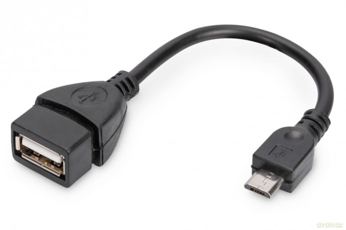 Kabel adapter USB 2.0 HighSpeed OTG Typ microUSB B/USB A M/Ż 0,2m Czarny [KABEL]