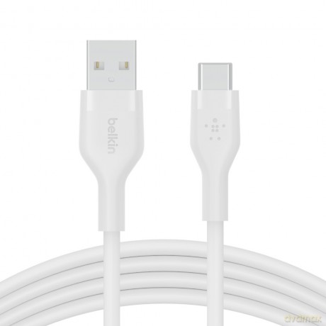 Kabel BoostCharge USB-A do USB-C silikonowy 1m, biały [KABEL]