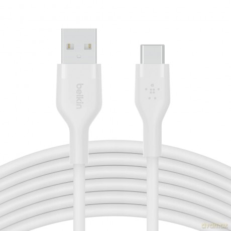 Kabel BoostCharge USB-A do USB-C silikonowy 3m, biały [KABEL]