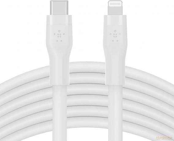 Kabel BoostCharge USB-C do Lightning silikonowy 3m, biały [KABEL]