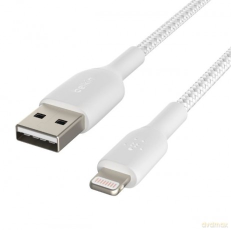 Kabel Braided USB- Lightning 15cm biały [KABEL]