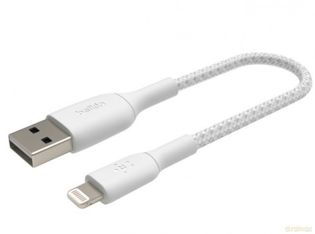 Kabel Braided USB- Lightning 15cm biały [KABEL]