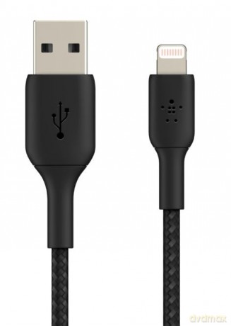 Kabel Braided USB- Lightning 15cm czarny [KABEL]
