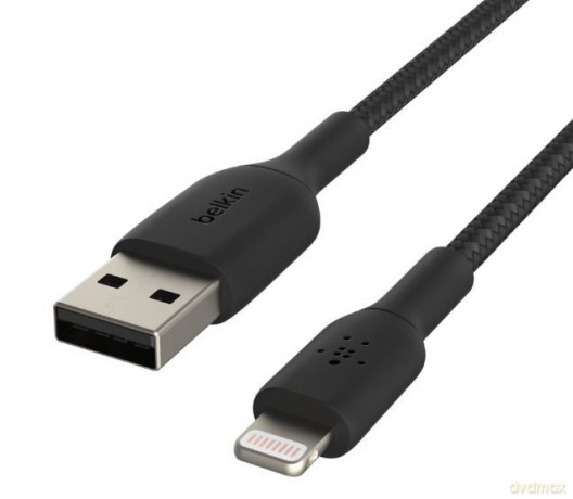 Kabel Braided USB- Lightning 15cm czarny [KABEL]