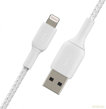 Kabel Braided USB- Lightning 1m biały [KABEL]