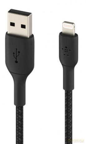 Kabel Braided USB- Lightning 1m czarny [KABEL]