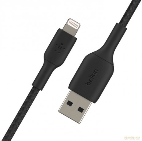 Kabel Braided USB- Lightning 1m czarny [KABEL]