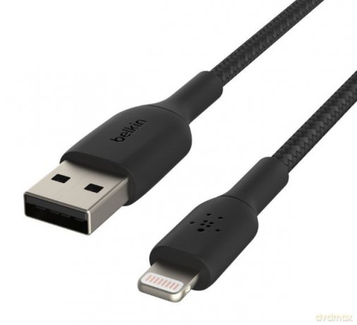 Kabel Braided USB- Lightning 1m czarny [KABEL]