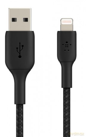 Kabel Braided USB- Lightning 2m czarne [KABEL]