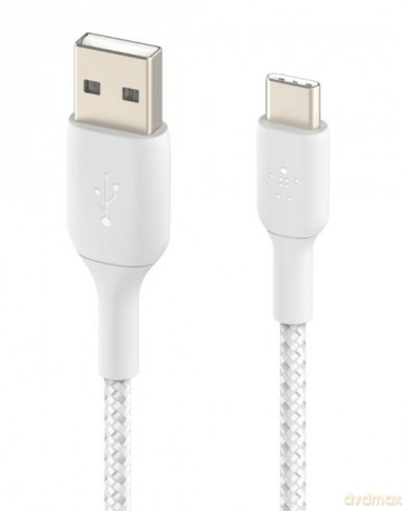 Kabel Braided USB-C USB-A 15cm biały [KABEL]