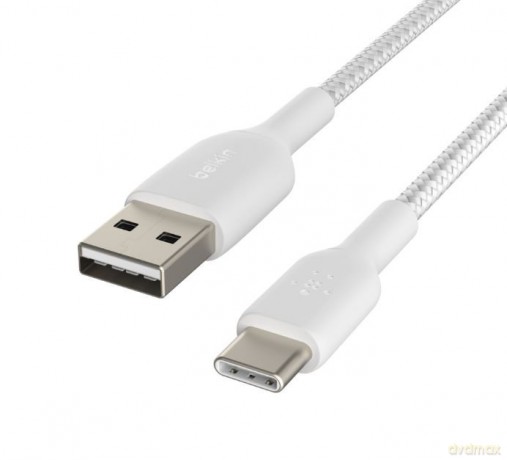 Kabel Braided USB-C USB-A 15cm biały [KABEL]