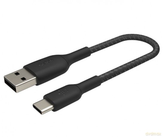 Kabel Braided USB-C USB-A 15cm czarny [KABEL]