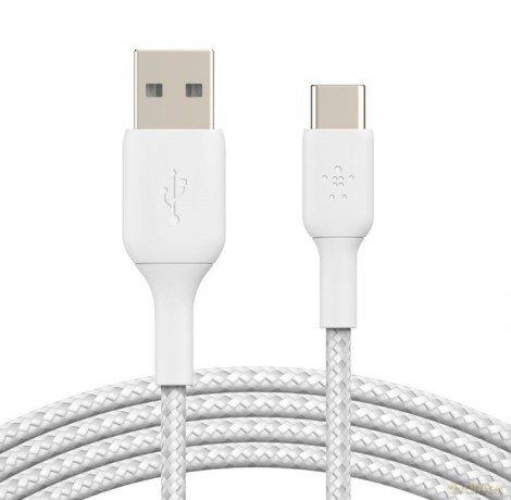 Kabel Braided USB-C USB-A 3m biały [KABEL]