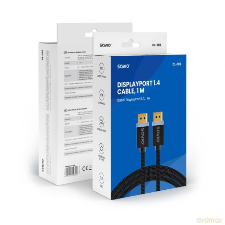 Kabel DisplayPort (M) v1.4, 1m, CL-165 [KABEL]