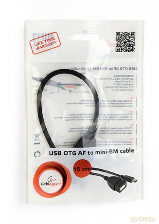 Kabel OTG USB Mini BM -> USB AF 15cm [KABEL]