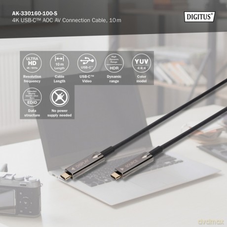 Kabel połączeniowy hybrydowy AOC USB 3.1 Typ C/USB Typ C 4K 60Hz 10m [KABEL]