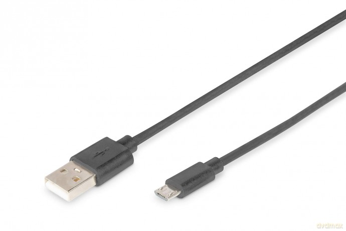 Kabel połączeniowy USB 2.0 HighSpeed Typ USB A/microUSB B M/M 1,8m Czarny [KABEL]