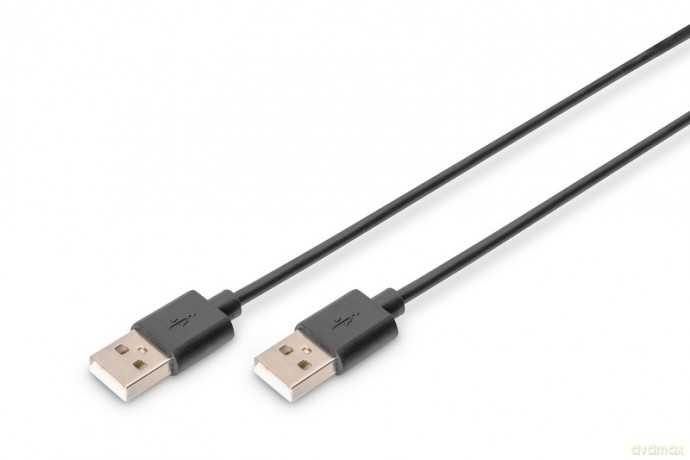 Kabel połączeniowy USB 2.0 HighSpeed Typ USB A/USB A M/M czarny 1m [KABEL]