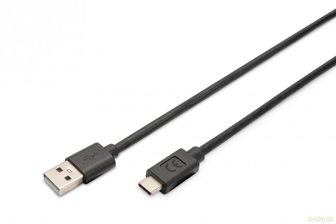 Kabel połączeniowy USB 2.0 HighSpeed Typ USB C/USB A M/M czarny 3m [KABEL]
