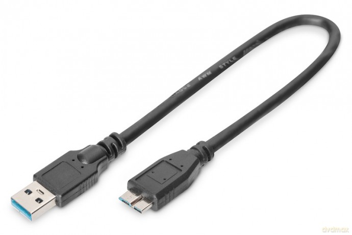 Kabel połączeniowy USB 3.1 Gen.1 SuperSpeed 5Gbps Typ USB A/microUSB B M/M czarny 0,25m [KABEL]