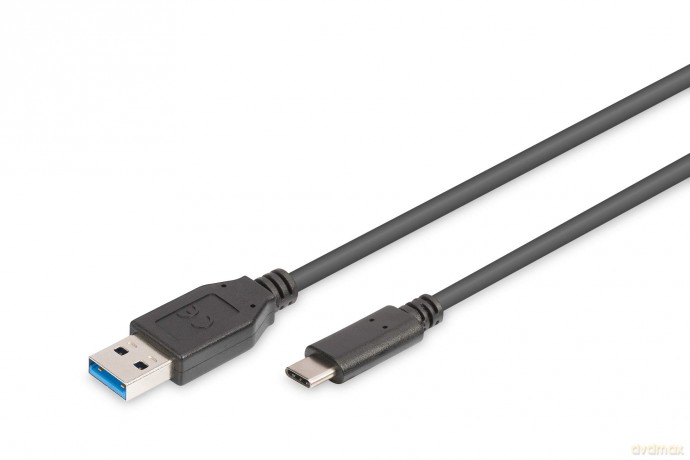 Kabel połączeniowy USB 3.1 Gen.1 SuperSpeed 5Gbps Typ USB A/USB C M/M 1m Czarny [KABEL]