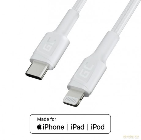 Kabel PowerStream USB-C do Lightning 1m MFI, PD, biały [KABEL]